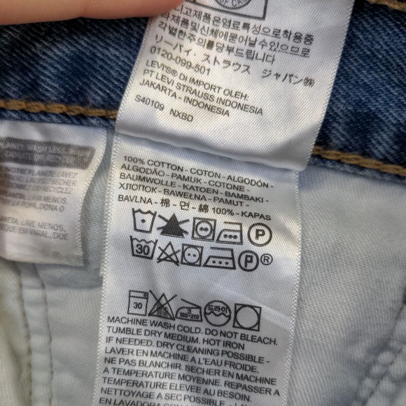 Levi's 505 Men's Straight Jeans Blue 36x30 5-Pocket Medium Wash Cotton - Picture 10 of 13